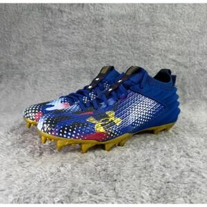Under Armour Spotlight Lux MC 2.0 Football Cleats Men's 8 Blue Gold Red